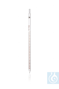 Measuring pipette, class AS, 5 ml : 0,05, AR glass, brown graduation, calibrated for EX, zero...